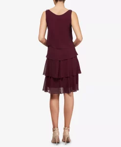 SL Fashions Tiered Chiffon Dress 9 SL Fashions Tiered Chiffon Dress -VINCE CAMUTO Shop 10041786 fpx