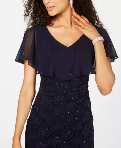 Connected Sequined Lace Capelet Dress 8 Connected Sequined Lace Capelet Dress -VINCE CAMUTO Shop 12765242 fpx