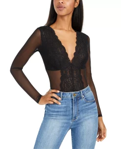 INC International Concepts So Basic Long-Sleeve Lace Mesh Bodysuit, Created For Macy's 12 INC International Concepts So Basic Long-Sleeve Lace Mesh Bodysuit, Created For Macy's -VINCE CAMUTO Shop 15910827 fpx