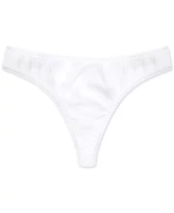 Charter Club Everyday Cotton Women's Lace-Trim Thong, Created For Macy's -VINCE CAMUTO Shop 18231906 fpx