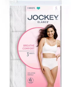 Jockey Elance Breathe Brief 3 Pack Underwear 1542, Extended Sizes -VINCE CAMUTO Shop 18365570 fpx