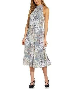 Adrianna Papell Bow-Back Halter Midi Dress -VINCE CAMUTO Shop 18493016 fpx