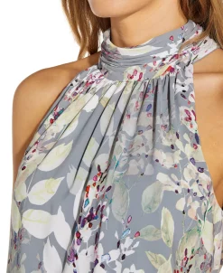 Adrianna Papell Bow-Back Halter Midi Dress -VINCE CAMUTO Shop 18493017 fpx