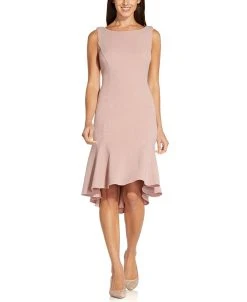 Adrianna Papell Metallic-Knit Cowl-Back Fit & Flare Dress