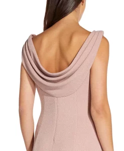 Adrianna Papell Metallic-Knit Cowl-Back Fit & Flare Dress -VINCE CAMUTO Shop 18662765 fpx