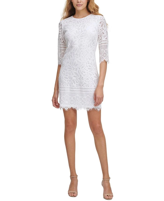 Kensie Lace Sheath Dress 1 Kensie Lace Sheath Dress