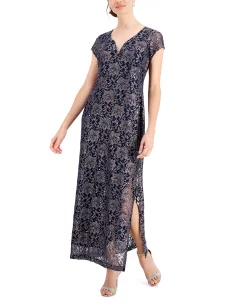 Connected Printed Lace Gown