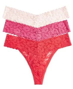 INC International Concepts Women's 3-Pk. Lace Thong Underwear, Created For Macy's