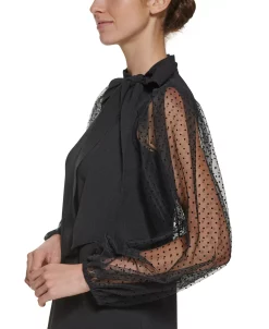 Vince Camuto Mesh Dot Sleeve Shift Dress -VINCE CAMUTO Shop 20119754 fpx