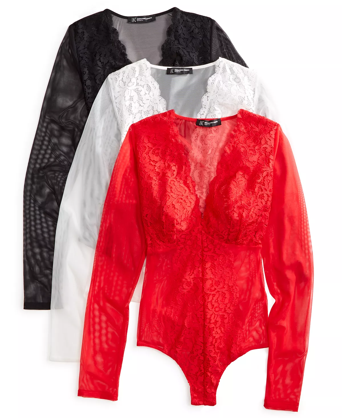 INC International Concepts So Basic Long-Sleeve Lace Mesh Bodysuit, Created For Macy's 5 INC International Concepts So Basic Long-Sleeve Lace Mesh Bodysuit, Created For Macy's - Image 5