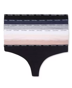 Calvin Klein Women's Signature Cotton 5-Pack Thong Underwear