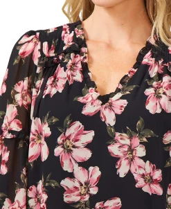 CeCe Floral-Print Ruffled Dress -VINCE CAMUTO Shop 20797842 fpx