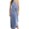 Adrianna Papell One-Shoulder Metallic Gown