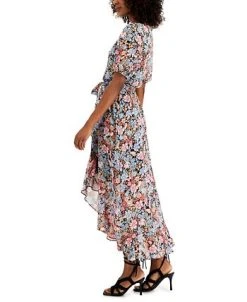 INC International Concepts Printed Ruffled Faux-Wrap Dress, Created For Macy's -VINCE CAMUTO Shop 21229703 fpx
