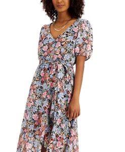 INC International Concepts Printed Ruffled Faux-Wrap Dress, Created For Macy's -VINCE CAMUTO Shop 21229704 fpx