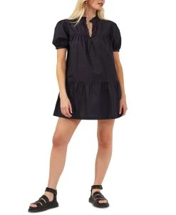 French Connection Puffed-Sleeve Mini Dress
