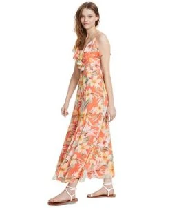 Bar III Women's Floral-Print Ruffled Maxi Dress, Created For Macy's -VINCE CAMUTO Shop 21595470 fpx