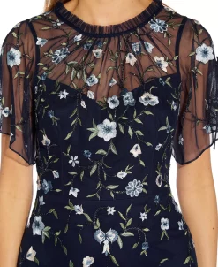 Adrianna Papell Women's Embroidered Split-Sleeve Gown -VINCE CAMUTO Shop 21673872 fpx