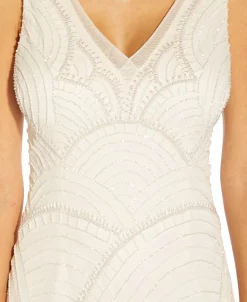 Adrianna Papell Women's Beaded V-Neck Dress 6 Adrianna Papell Women's Beaded V-Neck Dress -VINCE CAMUTO Shop 21714530 fpx