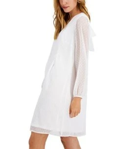 INC International Concepts Women's Tie-Back Dotted Dress, Created For Macy's -VINCE CAMUTO Shop 21869722 fpx