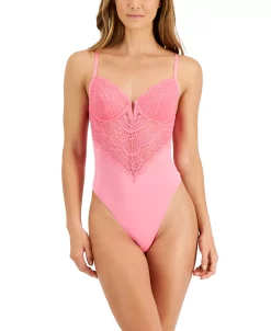 INC International Concepts Micro Lace Bodysuit Created For Macy's