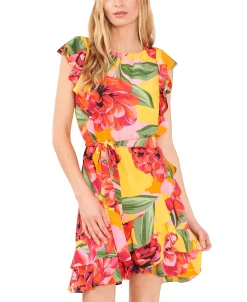 CeCe Women's Ruffled Belted Dress -VINCE CAMUTO Shop 22037916 fpx