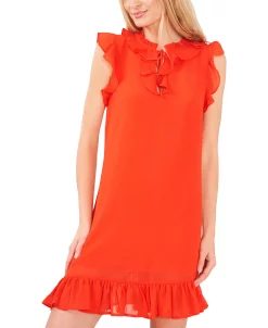 CeCe Women's Ruffled Tie-Neck Dress 7 CeCe Women's Ruffled Tie-Neck Dress -VINCE CAMUTO Shop 22037954 fpx