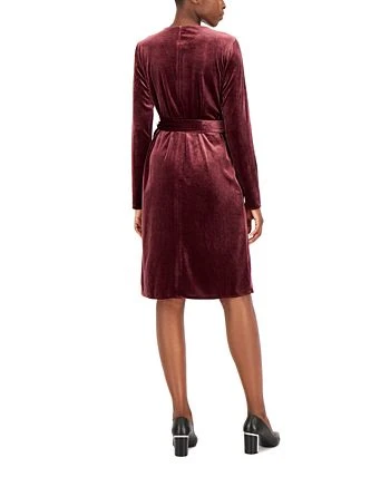 Alfani Women's Velvet Long-Sleeve Wrap Dress, Created For Macy's 2 Alfani Women's Velvet Long-Sleeve Wrap Dress, Created For Macy's - Image 2