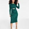 Bar III Women's Twisted Cutout Printed Midi Dress, Created For Macy's