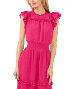 CeCe Ruffled Swiss Dot Midi Dress -VINCE CAMUTO Shop 22257340 fpx