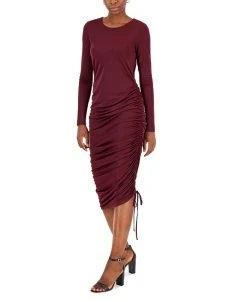 INC International Concepts Women's Drawstring-Ruched Dress, Created For Macy's