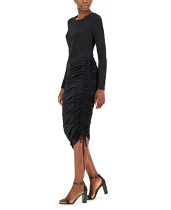 INC International Concepts Women's Drawstring-Ruched Dress, Created For Macy's -VINCE CAMUTO Shop 22269865 fpx