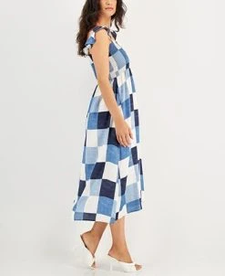INC International Concepts Women's Ruffle-Strap Smocked Midi Dress, Created For Macy's -VINCE CAMUTO Shop 22272095 fpx