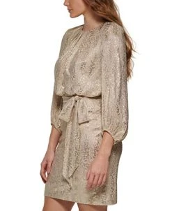 Vince Camuto Women's Belted 3/4-Sleeve Dress -VINCE CAMUTO Shop 22289712 fpx