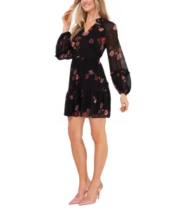CeCe Women's Romantic Memories Floral Baby Doll Dress 6 CeCe Women's Romantic Memories Floral Baby Doll Dress -VINCE CAMUTO Shop 22295646 fpx