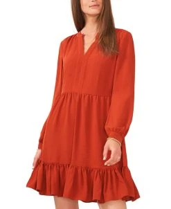 Vince Camuto Women's Ruched Flounce Dress