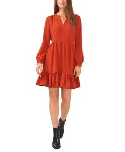 Vince Camuto Women's Ruched Flounce Dress -VINCE CAMUTO Shop 22324256 fpx