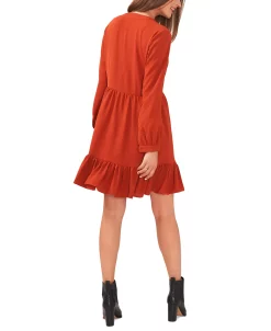 Vince Camuto Women's Ruched Flounce Dress -VINCE CAMUTO Shop 22324257 fpx