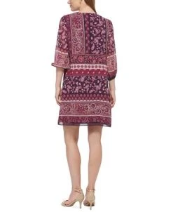 Vince Camuto Women's Balloon-Sleeve Tie-Neck Dress -VINCE CAMUTO Shop 22332503 fpx