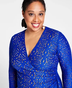 Kasper Lace Surplice V-Neck Ruffled Maxi Dress -VINCE CAMUTO Shop 22344484 fpx