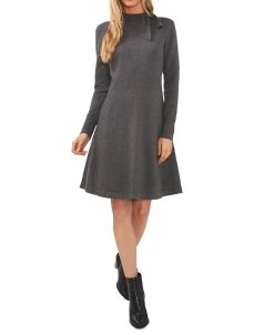 CeCe Women's Mock Neck Sweater Tie Dress