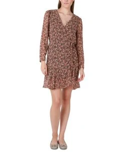 Black Tape Women's Floral-Print Wrap-Front Fit & Flare Dress