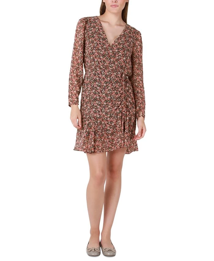 Black Tape Women's Floral-Print Wrap-Front Fit & Flare Dress 1 Black Tape Women's Floral-Print Wrap-Front Fit & Flare Dress