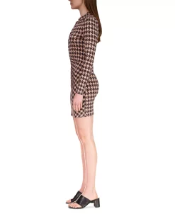 Sanctuary Women's Ruched-Knit Houndstooth Mini Dress 6 Sanctuary Women's Ruched-Knit Houndstooth Mini Dress -VINCE CAMUTO Shop 22557167 fpx