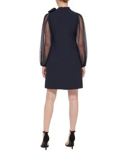 Vince Camuto Mesh Dot Sleeve Shift Dress -VINCE CAMUTO Shop 22569058 fpx