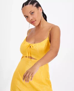 Bar III Women's Front-Cutout Tiered Tie-Neck Dress, Created For Macy's -VINCE CAMUTO Shop 22627055 fpx