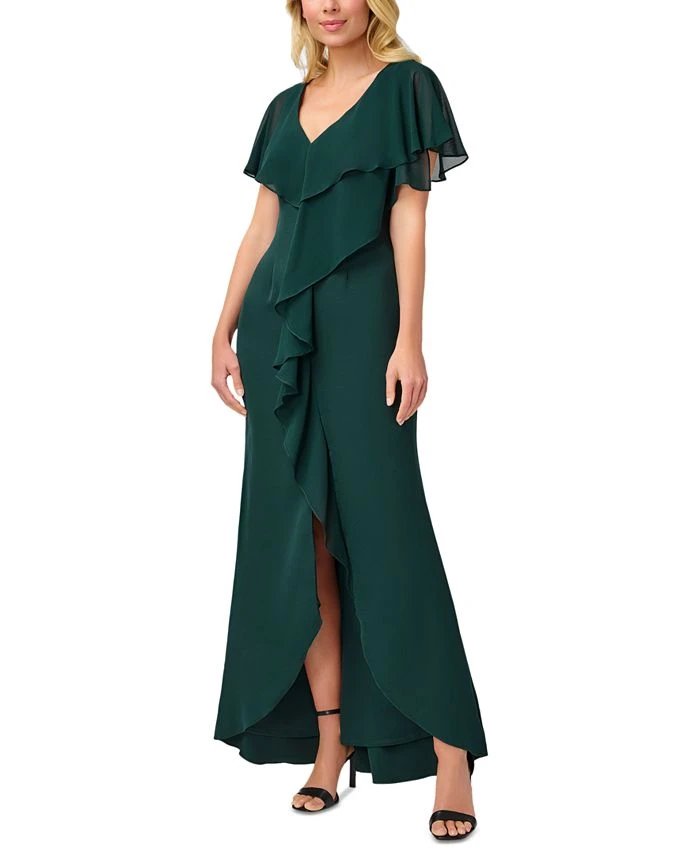Adrianna Papell Ruffled High-Low Gown 1 Adrianna Papell Ruffled High-Low Gown