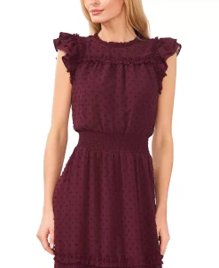 CeCe Ruffled Swiss Dot Midi Dress -VINCE CAMUTO Shop 22630754 fpx