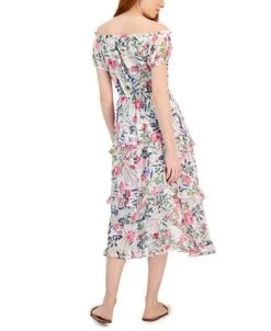 INC International Concepts Women's Floral Print Off-The-Shoulder Maxi Dress, Created For Macy's -VINCE CAMUTO Shop 22779657 fpx