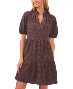 CeCe Women's Cotton Check Babydoll Dress 6 CeCe Women's Cotton Check Babydoll Dress -VINCE CAMUTO Shop 22780290 fpx